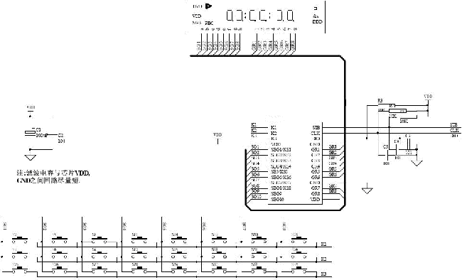 AiP1638-CS1638驅動共陰數碼屏應用線路